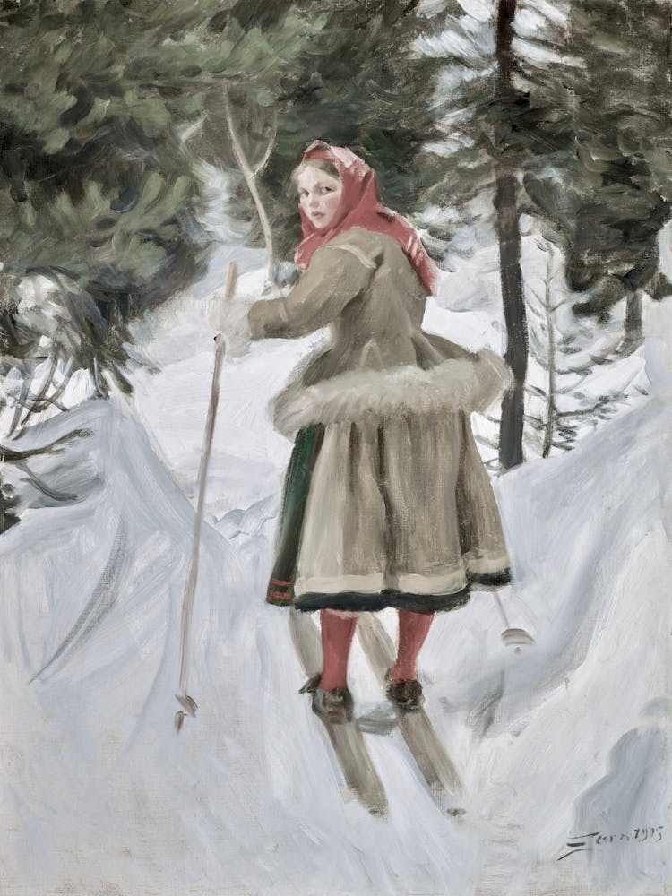 Girl On Skis 1