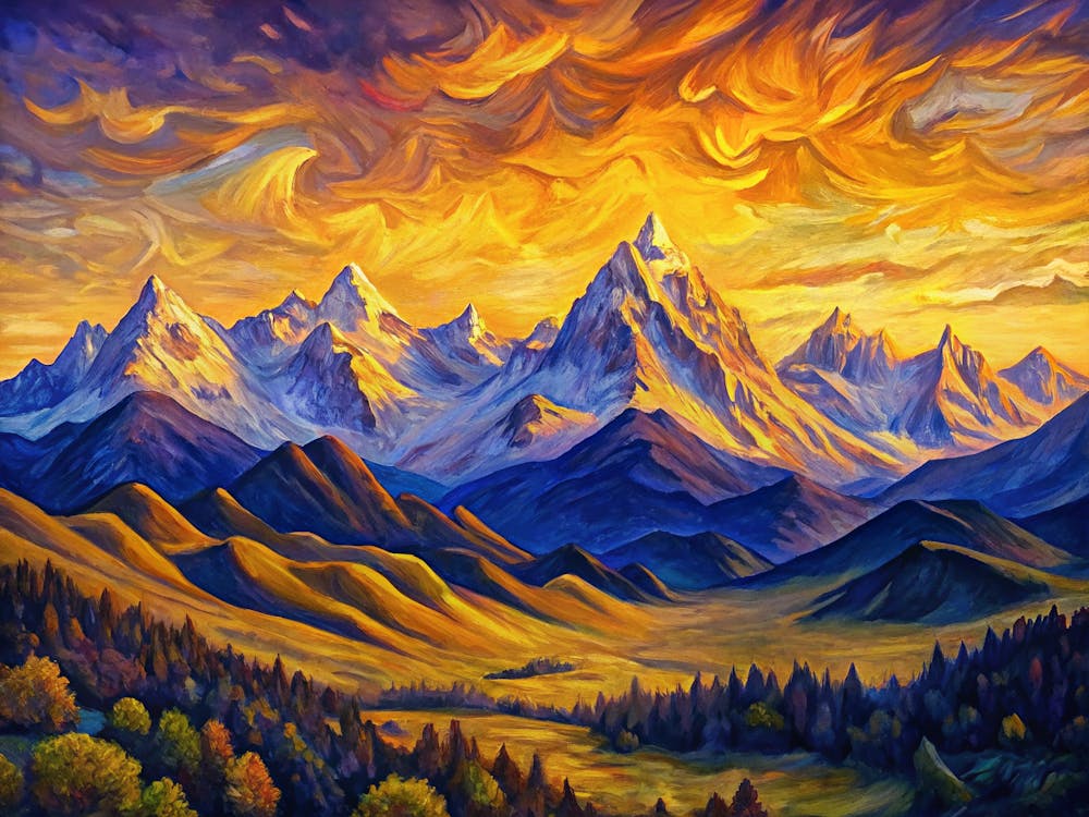 Sunset In The Mountains 1