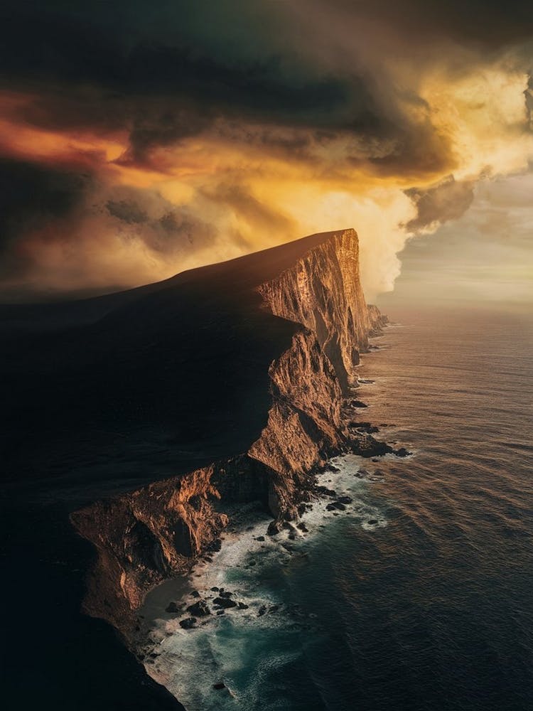 Stormy Sky Over A Cliff