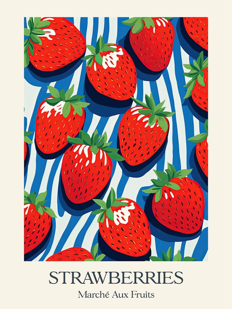 Marche Aux Fruits Strawberries Fruit Summer Illustration 7