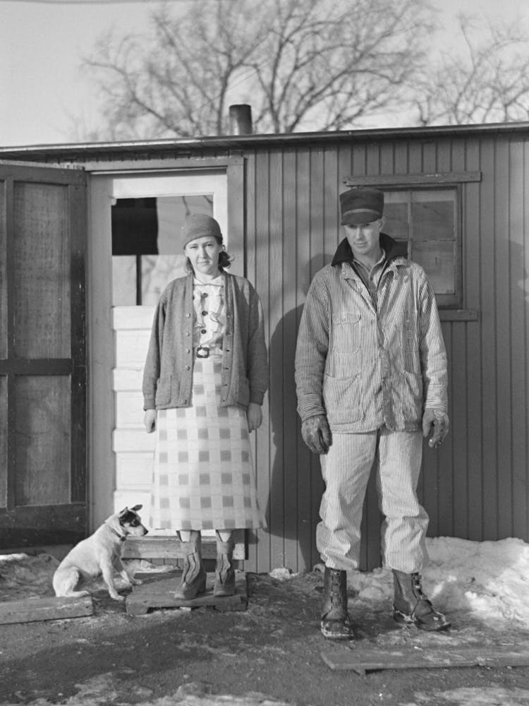Mr, And Mrs,Marcus Miller And Dog, Spencer, Iowa By Russell Lee