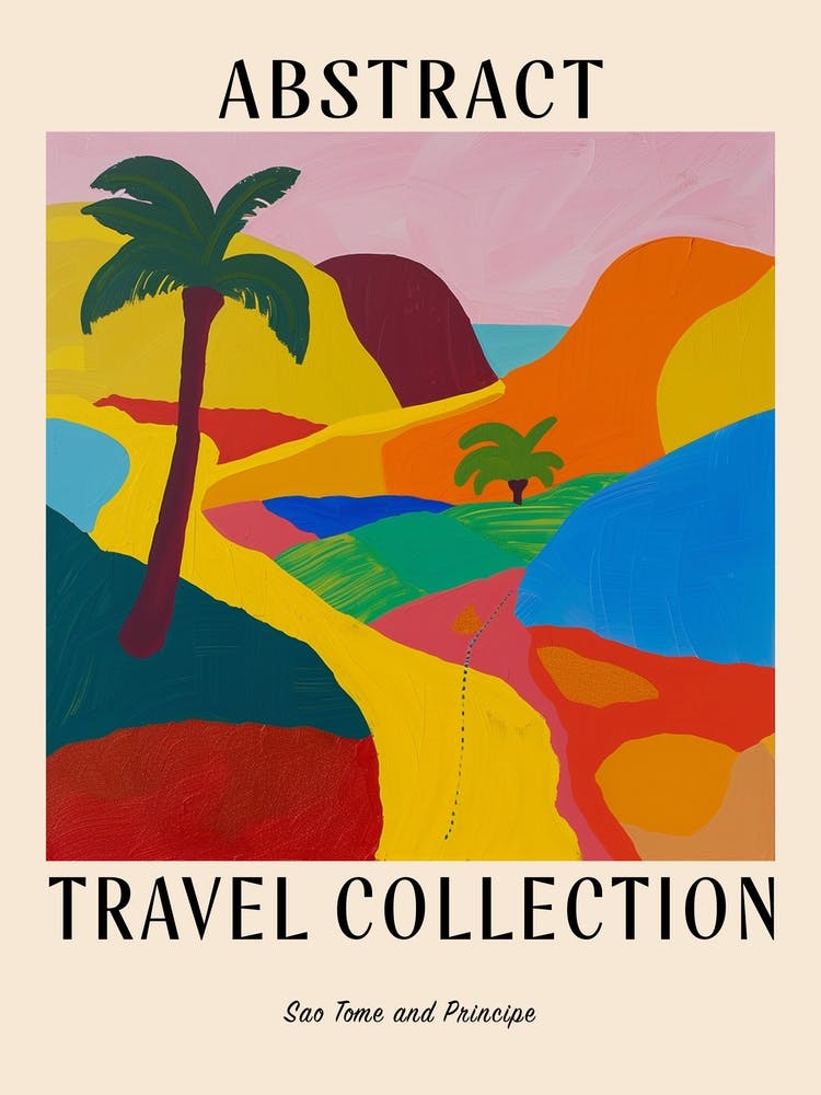 Abstract Travel Collection Poster Sao Tome And Principe 1