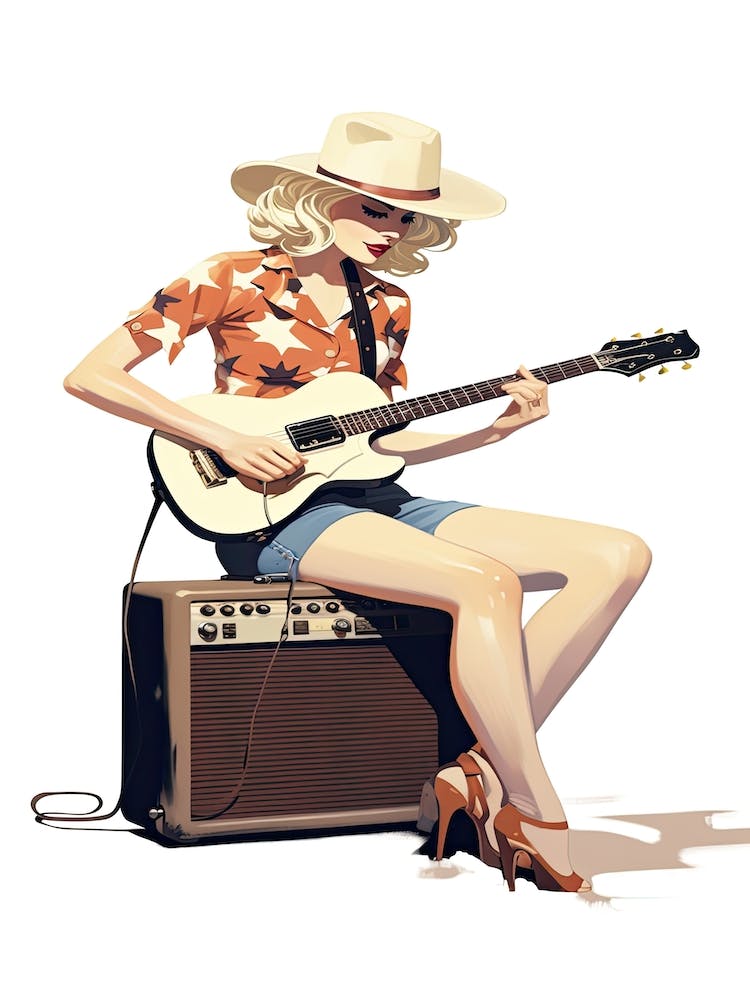 Cowgirl Playing Guitar
