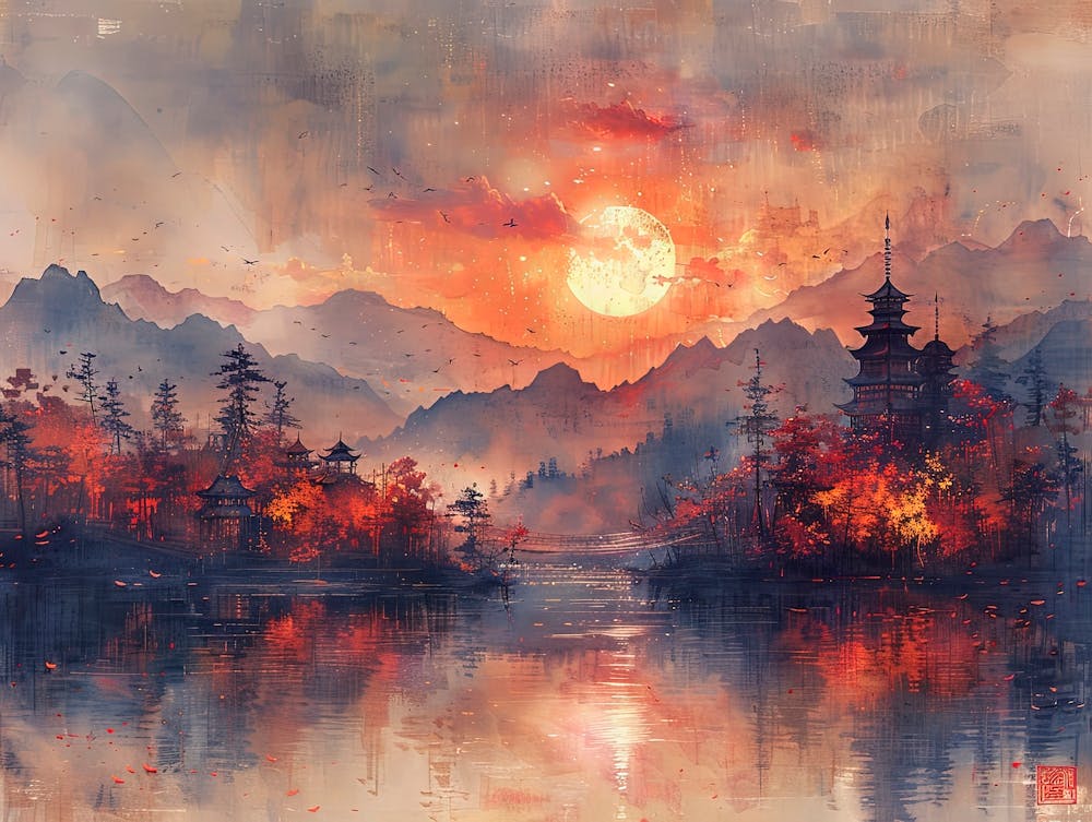 Sunset In The Mountains