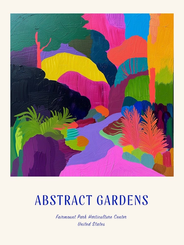 Colourful Gardens Fairmount Park Horticulture Center Usa 1 Blue Poster