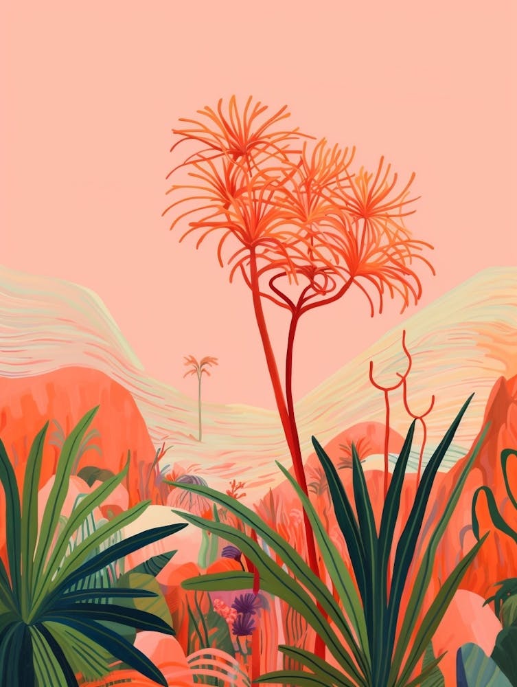 Boho Plant Painting Ponytail Palm 4