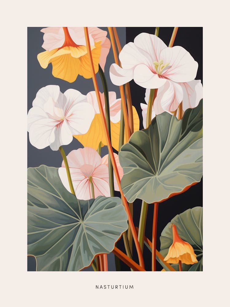 Flower Illustration Nasturtium 2 Poster
