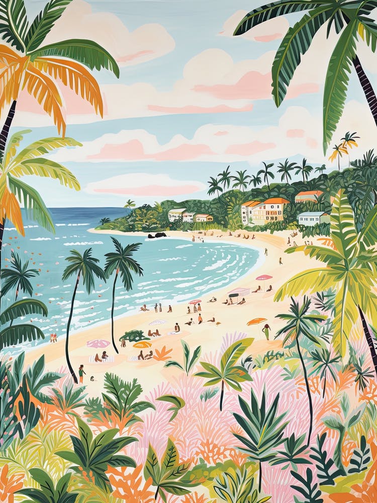 Carlisle Bay Beach, Barbados, Matisse And Rousseau Style 3