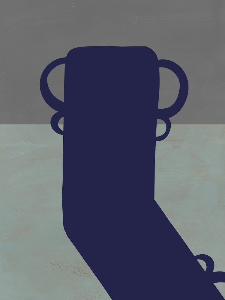 Blue Silhouette of a Vase