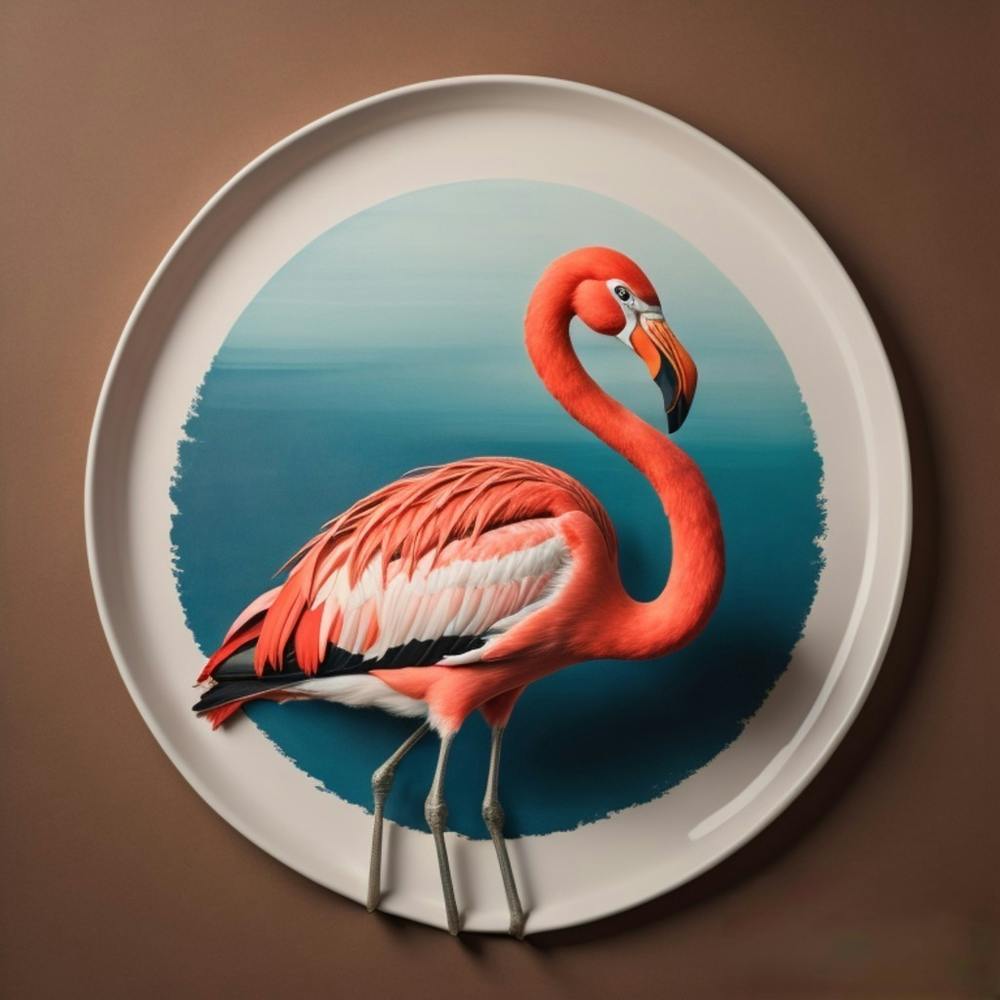 Flamingo on plate