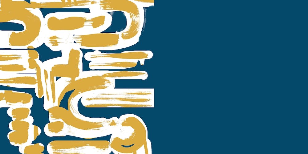 Teal And Ochre Brushstrokes