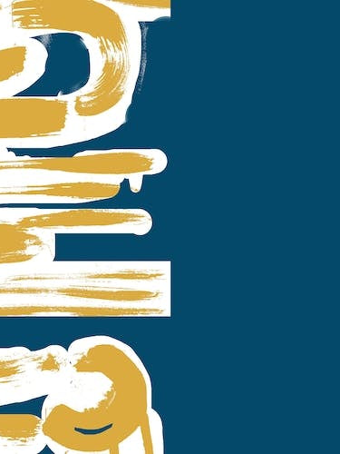 Teal And Ochre Brushstrokes