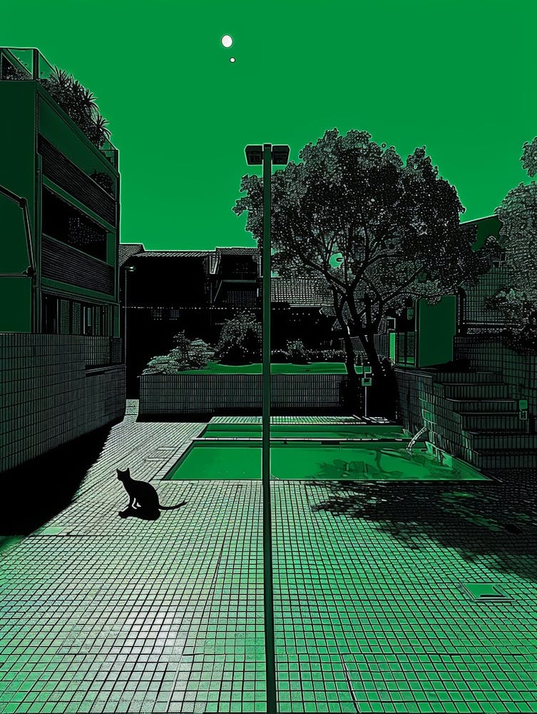 Cat In The Pool