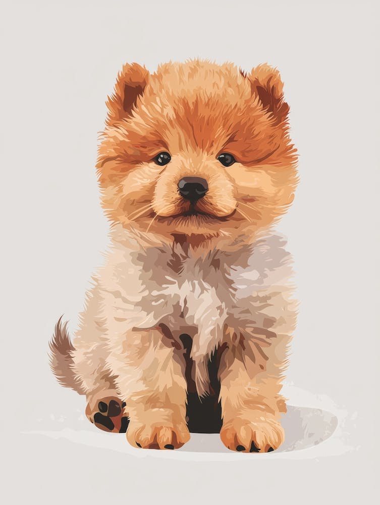 Pomeranian Painting.Generated AI. Wall
