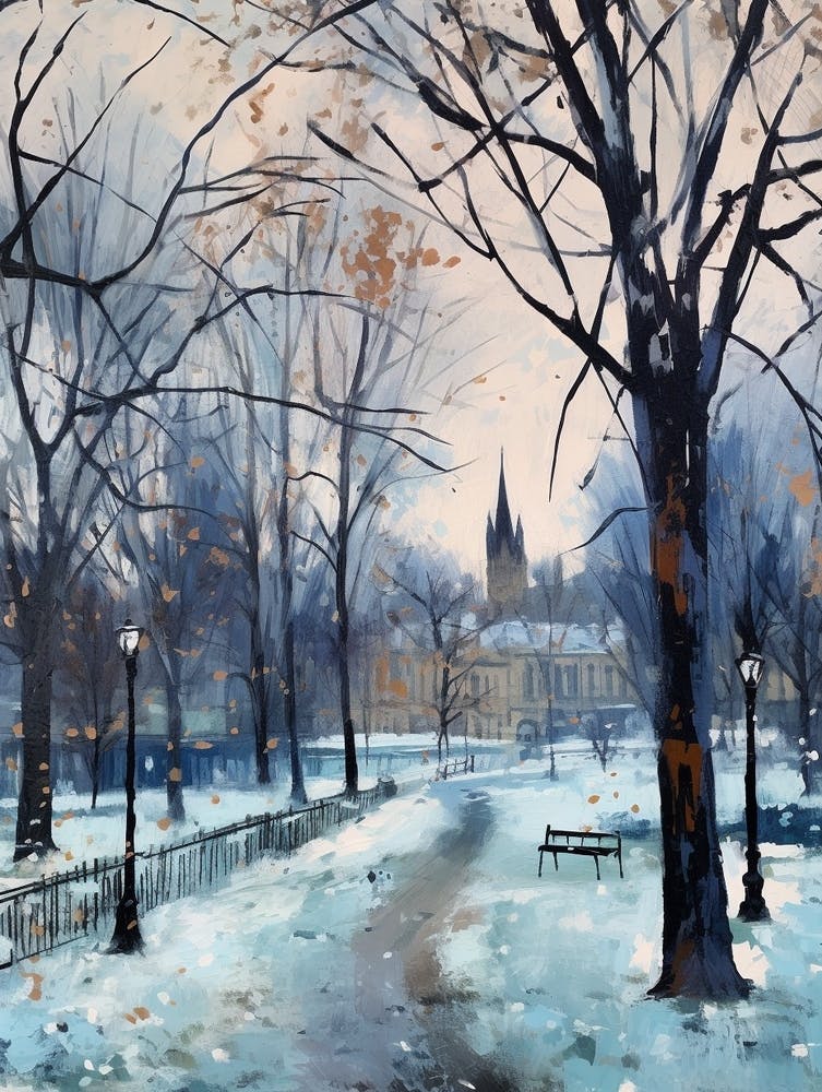 Winter City Park Painting Castle Park Bristol 4