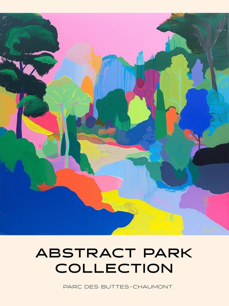Abstract Park Collection Poster Parc Des Buttes Chaumont Paris 2