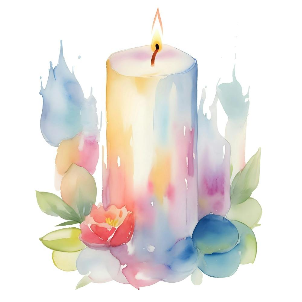 Watercolor Candle