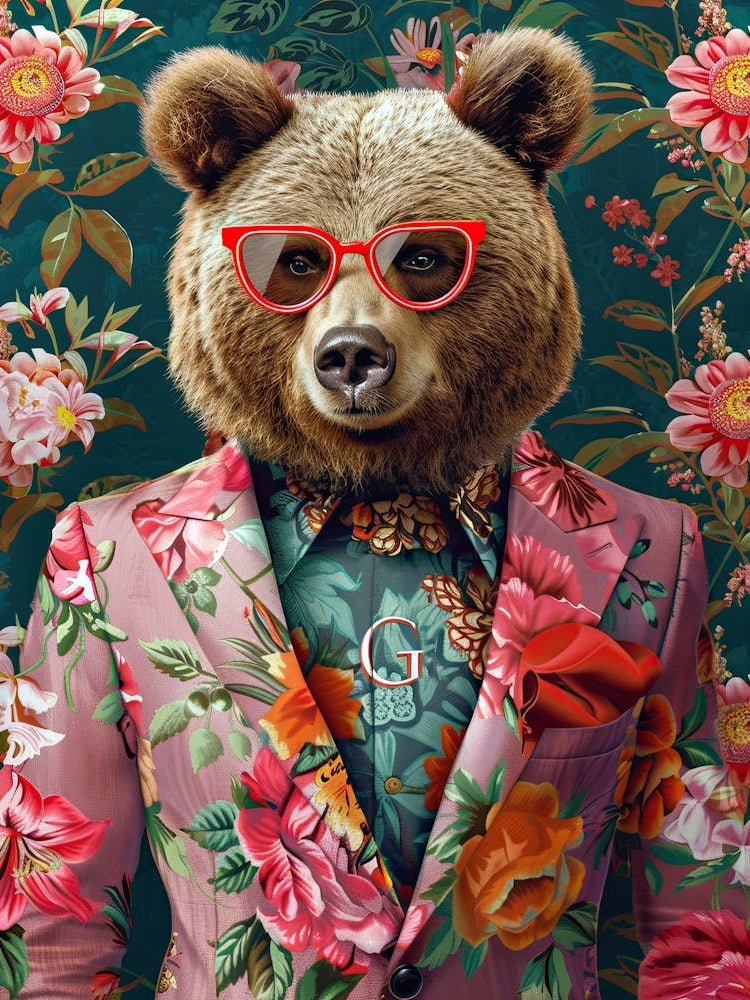 Bear In Floral Suit