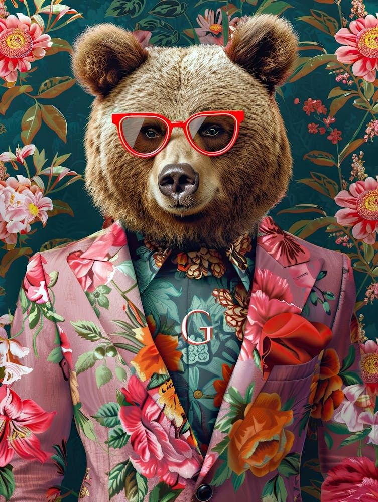 Bear In Floral Suit