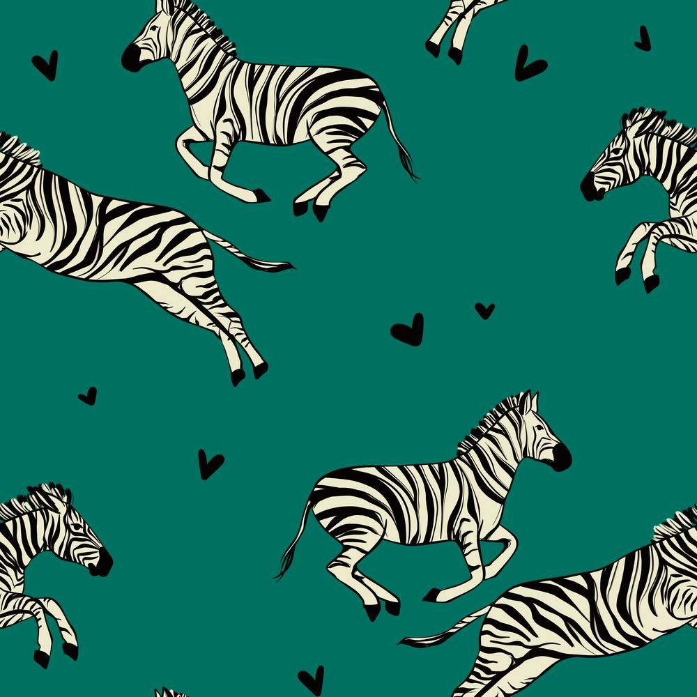 Zebras in love Running - seagreen