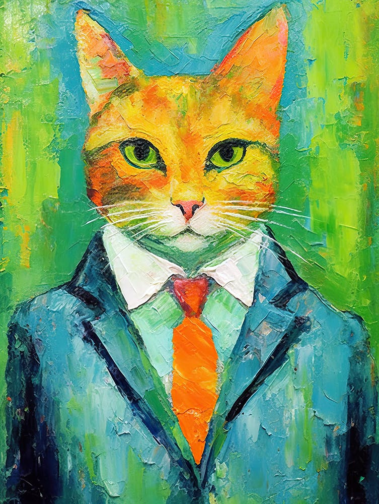 Oil Painted Catwalk; Whiskered Elegance