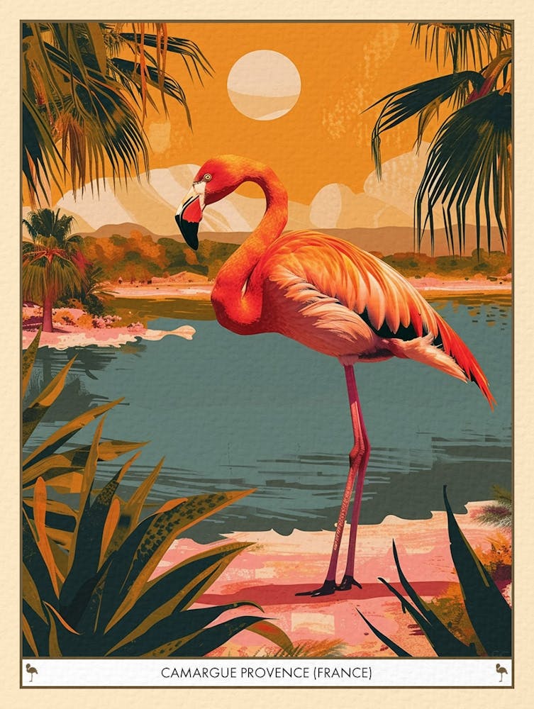 Greater Flamingo Camargue Provence France Tropical Illustration 7 Poster