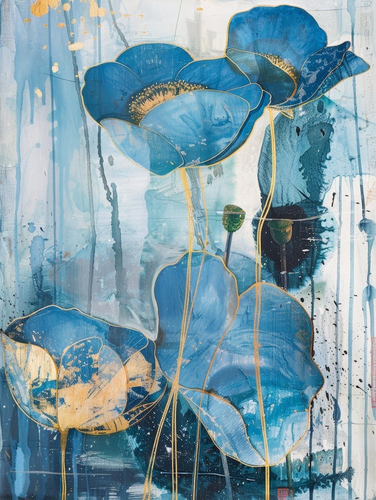 Blaue Mohnblumen 22