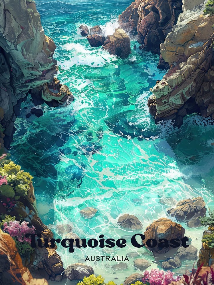 Turquoise Coast Jurien Bay Art Illustration