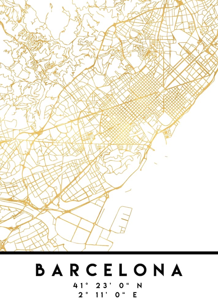 Barcelona Spain City Street Map