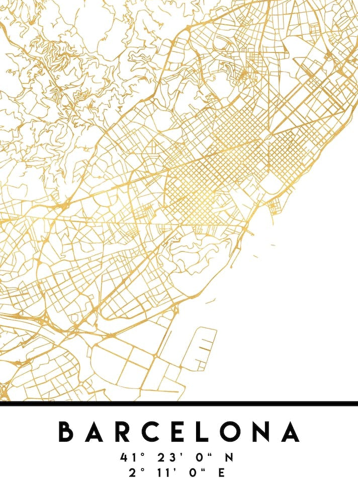 Barcelona Spain City Street Map