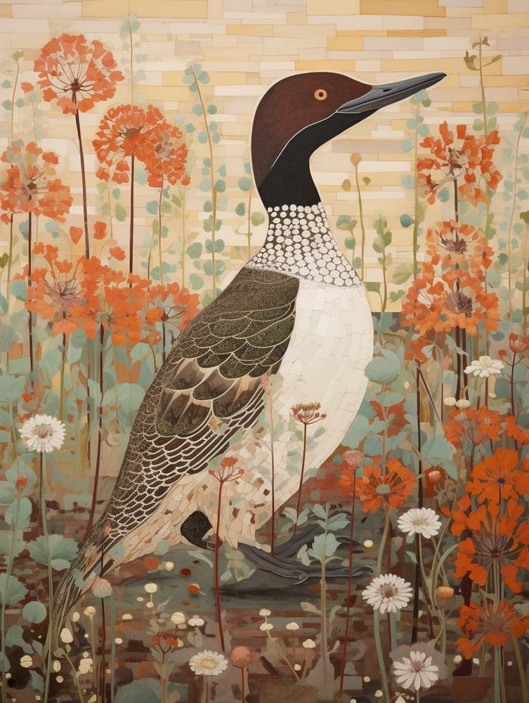 Common Loon 2 Detailed Bird Painting