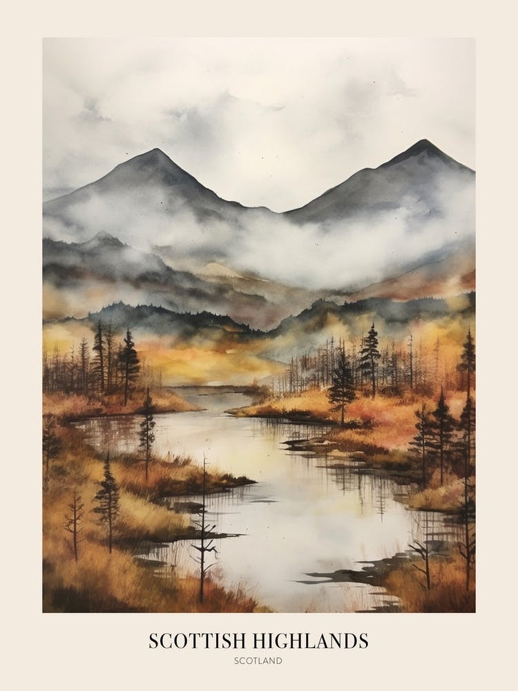 Scottish Highlands Royaume-Uni - Affiche Sentier