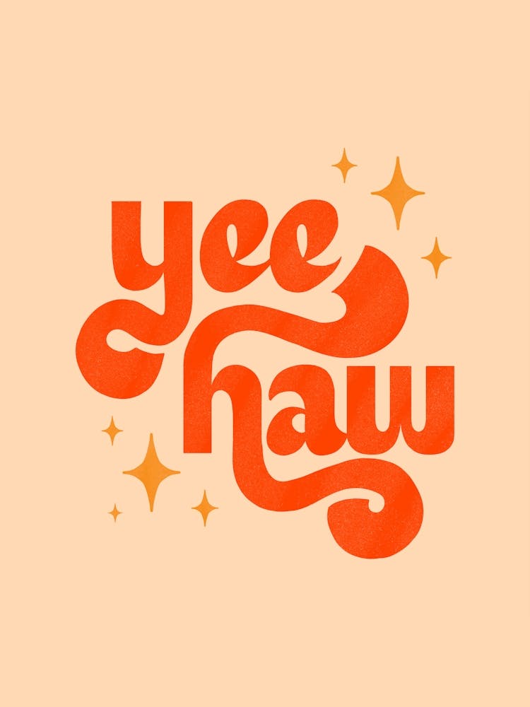 Yee Haw - Orange On Cream