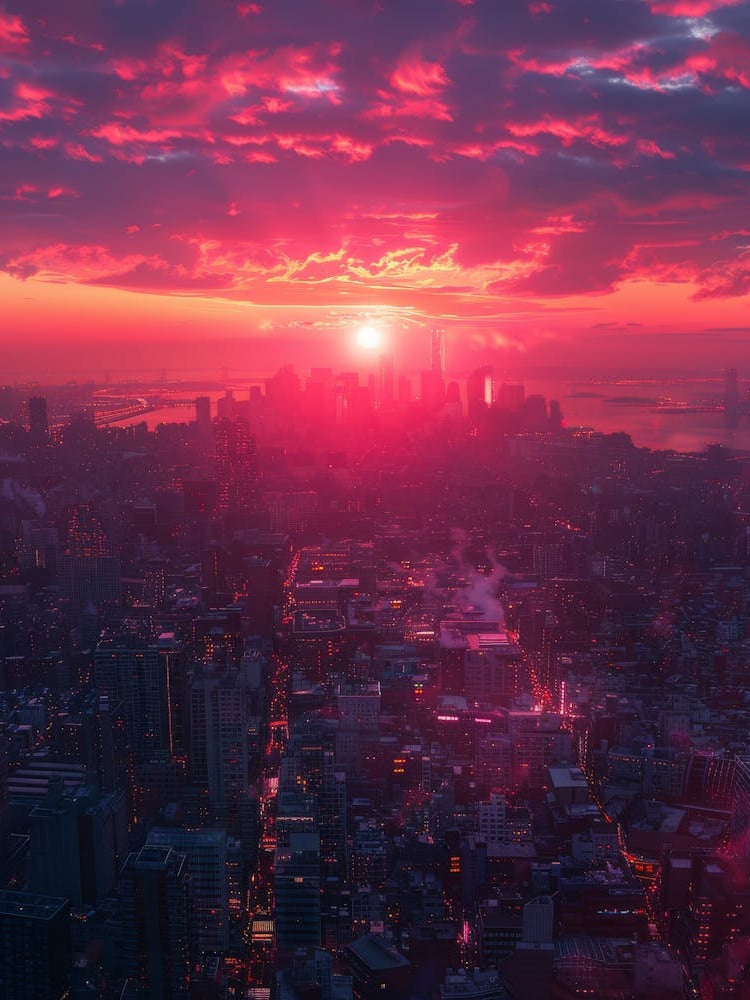 Sunset Over New York City