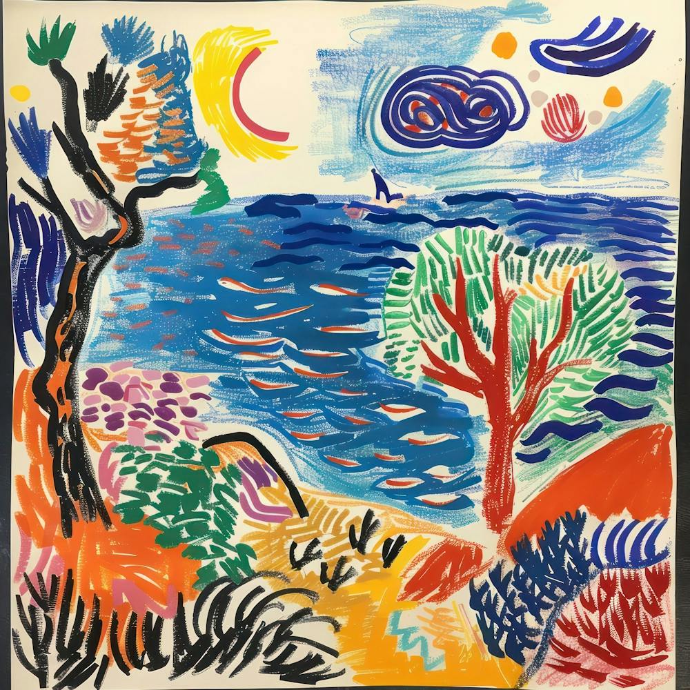 Seaside Painting Matisse Style 12