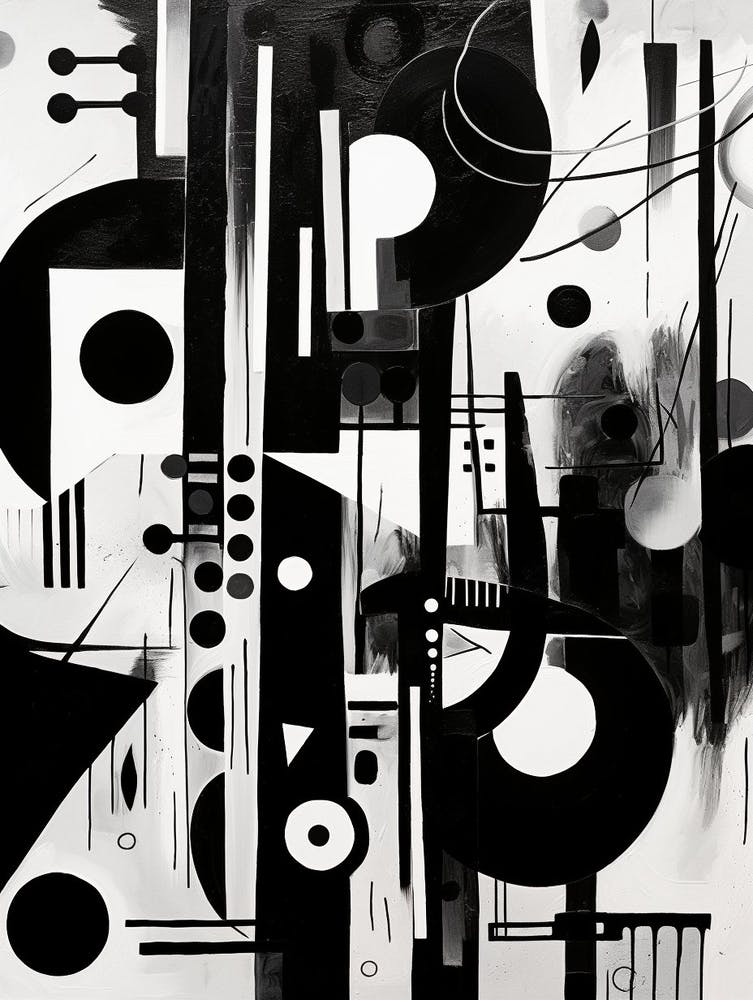 Harmony Abstract Black And White 4
