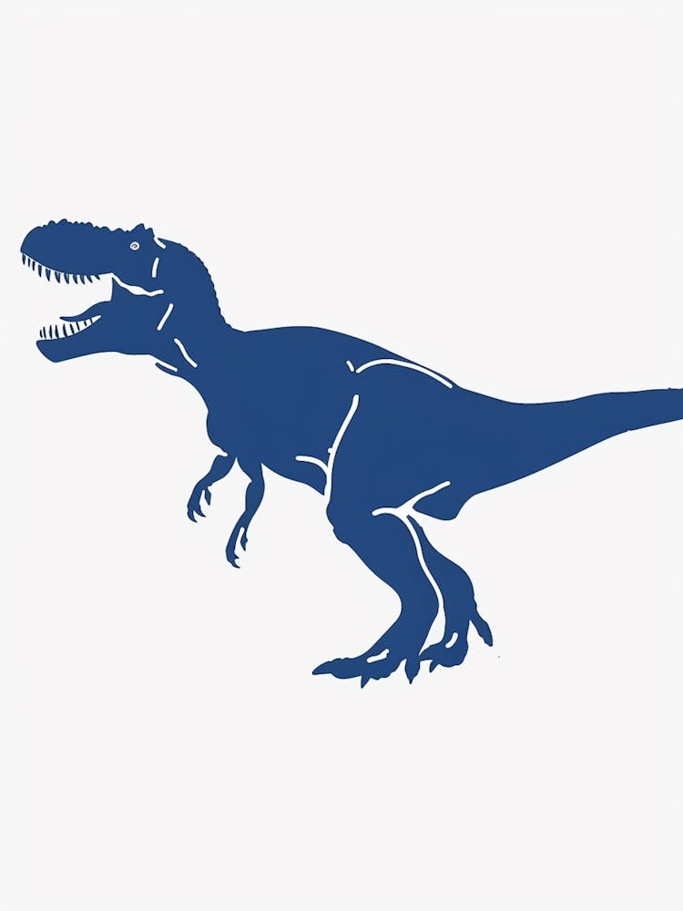 Blue T Rex Silhouette