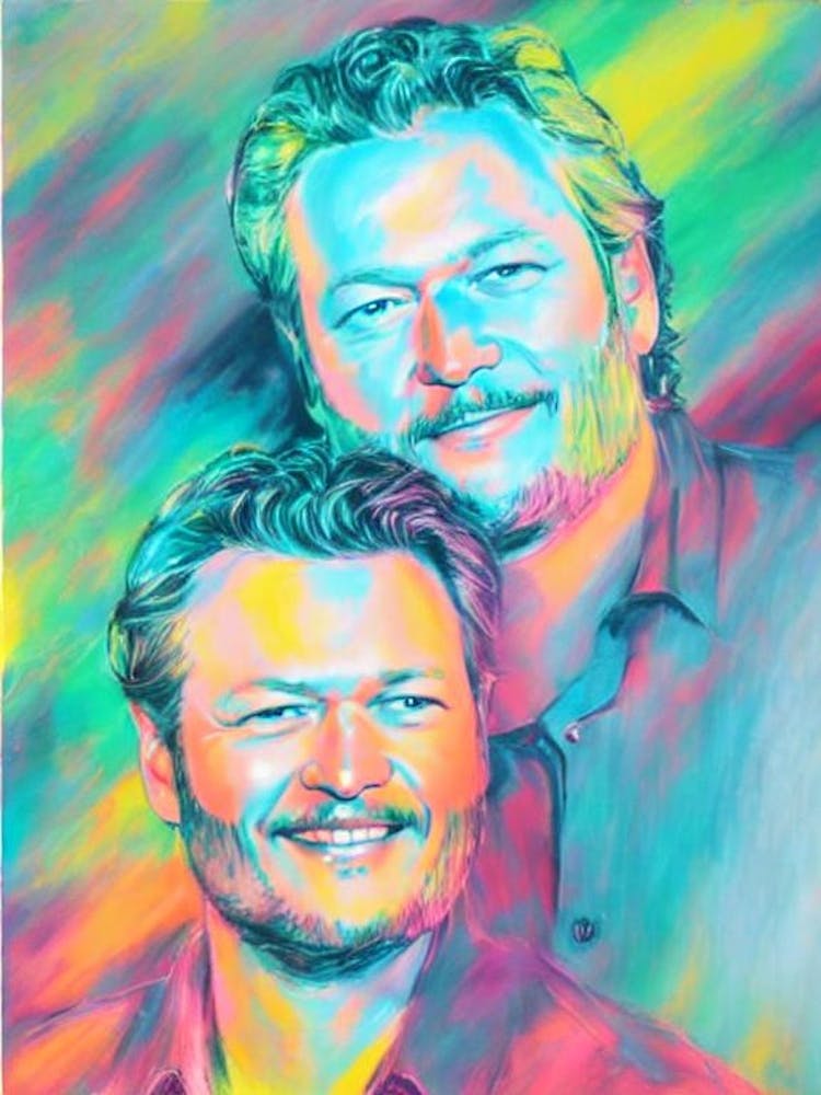 Blake Shelton Colourful Illustration