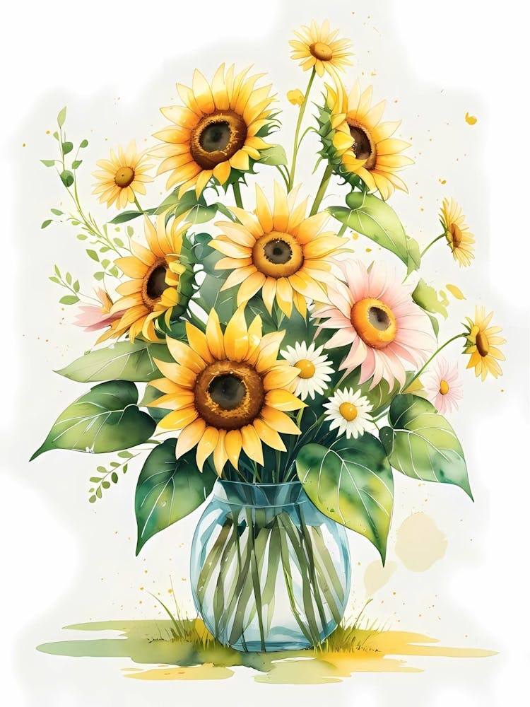 Sunflowers In A Vase 1