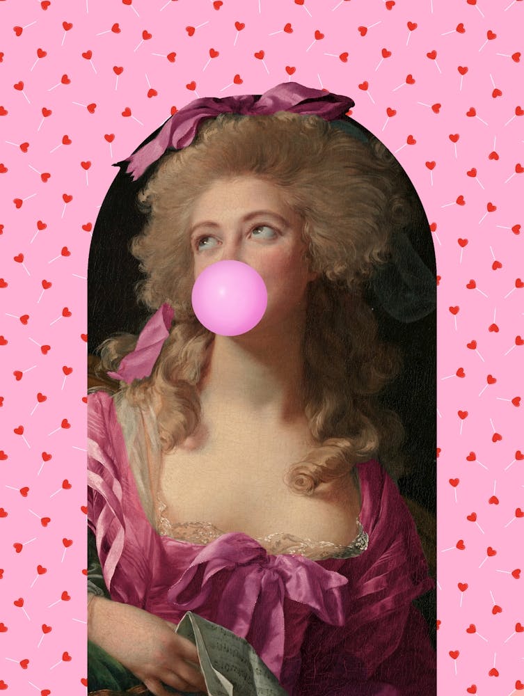 Valentine'S Day Pink Bubble Gum Lady
