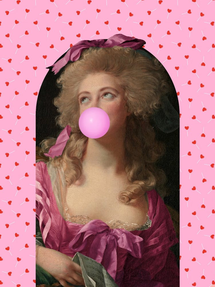 Valentine'S Day Pink Bubble Gum Lady