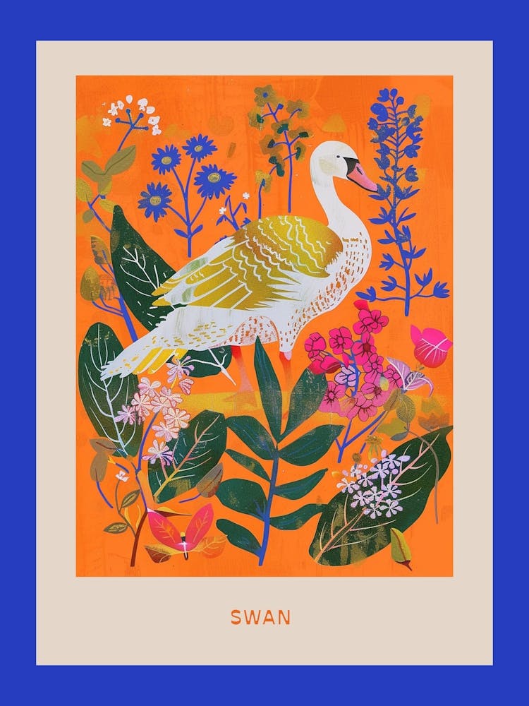 Spring Birds Poster Swan 5