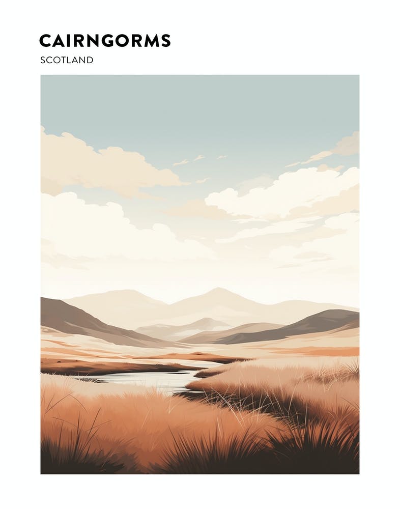 Cairngorms National Park Scotland 1 Hiking Trail Landscape Poster