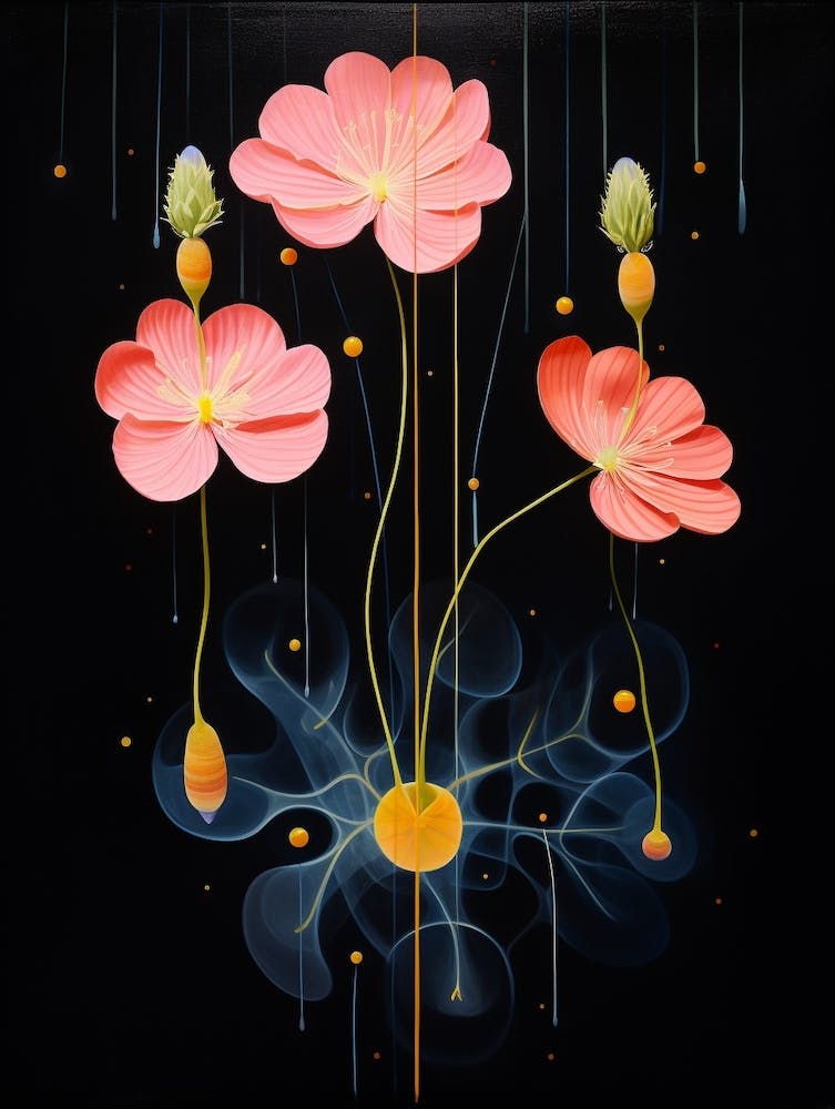 Freesia 4 Hilma Af Klint Inspired Flower Illustration