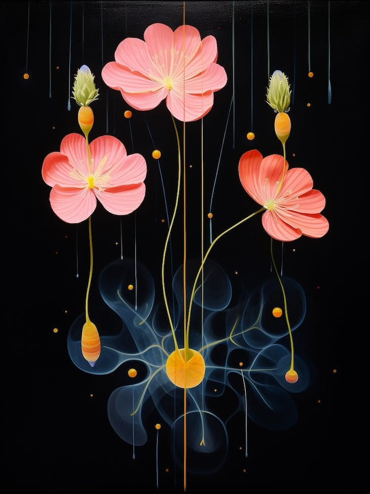 Freesia 4 Hilma Af Klint Inspired Flower Illustration