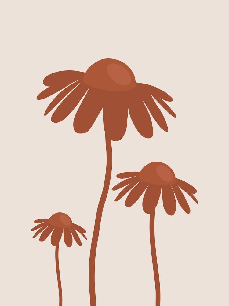 Retro Daisies Rust