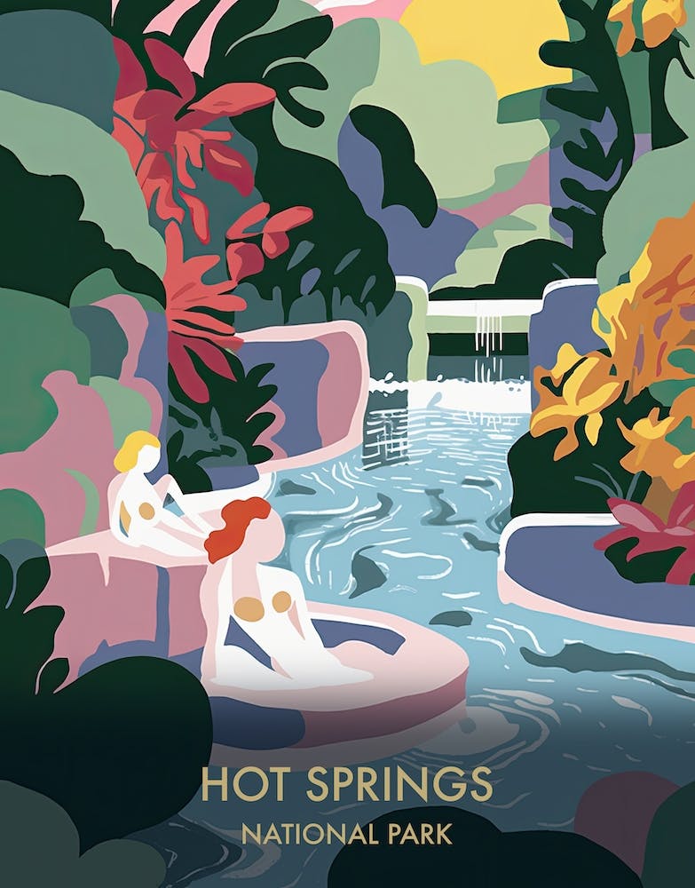 Hot Springs National Park Travel Poster Matisse Style 4