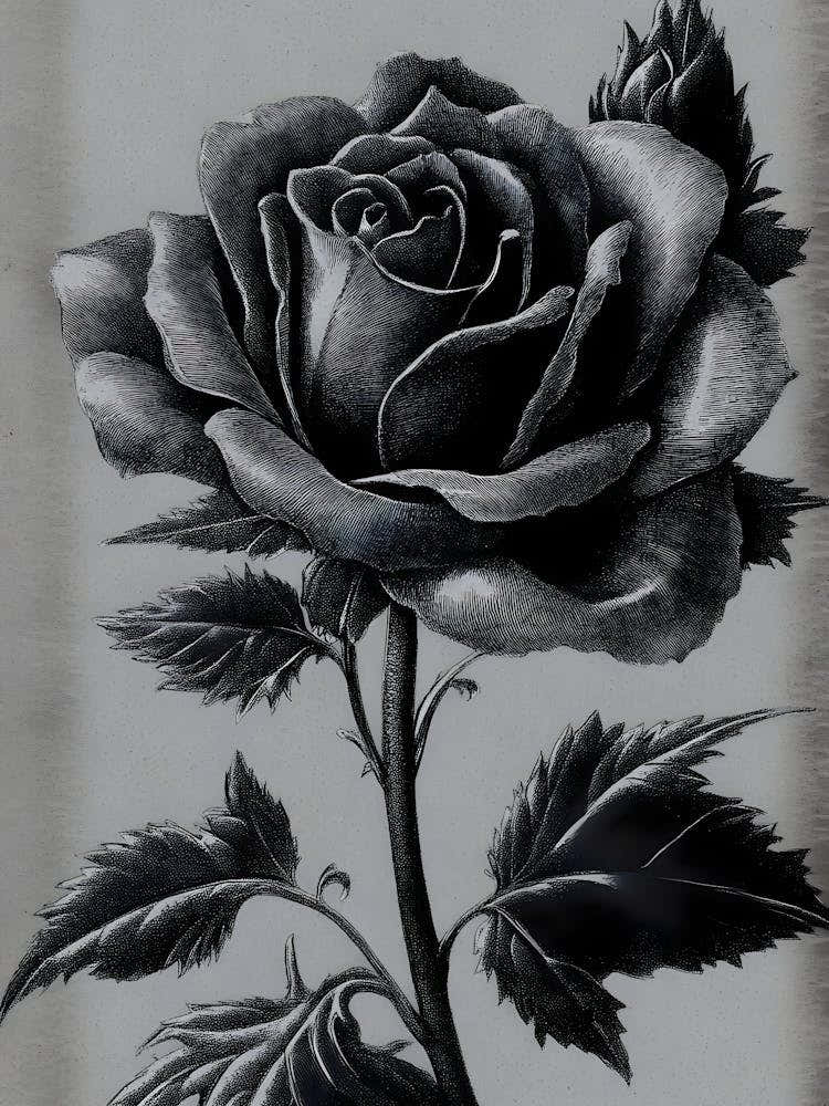 Dark Gothic Black Rose