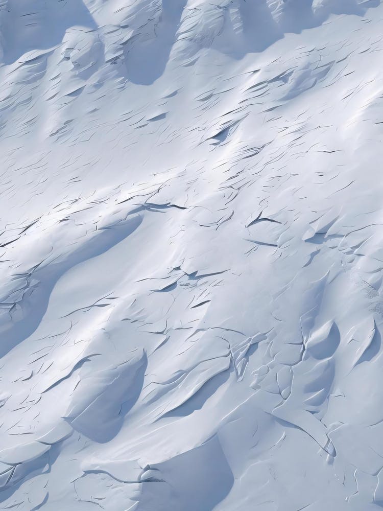 Aerial View Of A Snowy Mountain