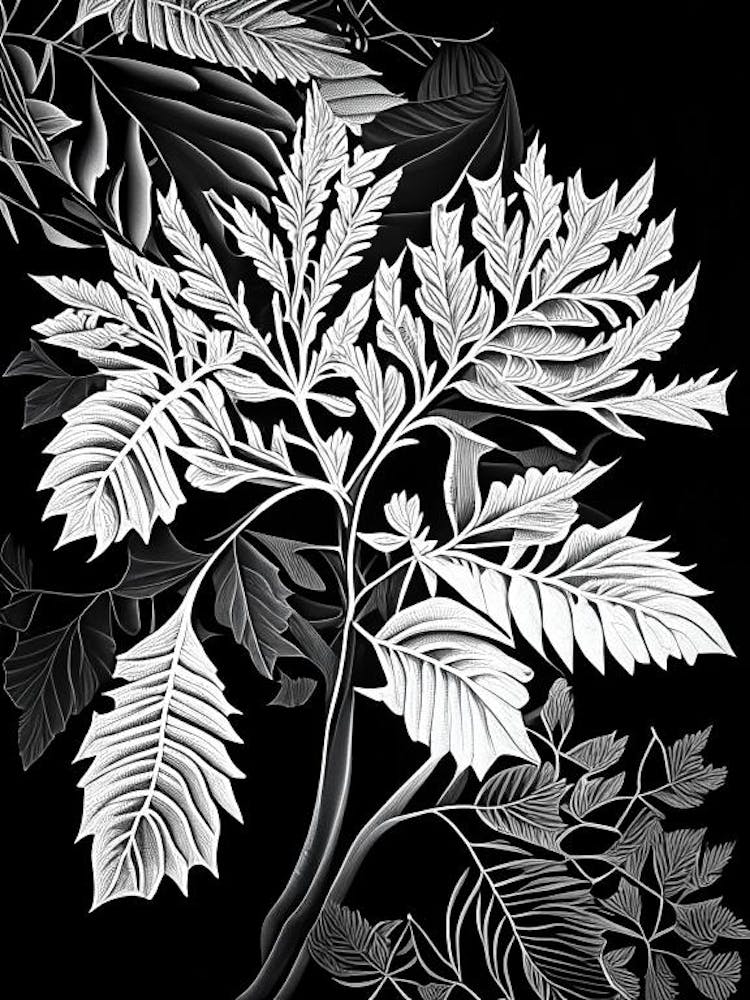 Feuille de Sorbier Linogravure 2